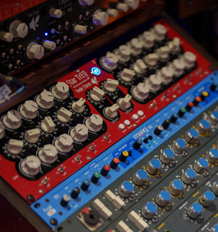 Outboard Gear in Control Room A at Vancouver recording studio, Blue Light Studio.