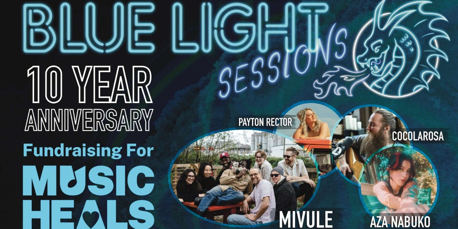 Blue Light Sessions 10 Year Anniversary Fundraiser poster